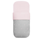 3509 Sacos para Capazo Edén Piqué Gris Bordado de Bodoques Rosa