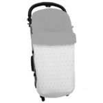 3222 Sacos de Silla Ariel Piqué Blanco Bordado Estrellitas Gris