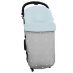3206 Sacos de Silla Edén Piqué Gris Bordado Bodoques Celeste