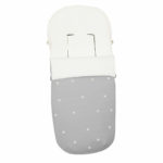 3207 Sacos de Silla Edén Piqué Gris Bordado Bodoques Crudo