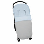3228 Sacos de Silla Ariel Piqué Gris Bordado Estrellitas Celeste