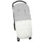 Saco para silla modelo universal en tejido polipiel crudo con bordado de estrellas gris. Interior en napoles gris