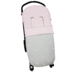 3285 Sacos de Silla Jade Polipiel Gris Bordado Estrellas Rosa