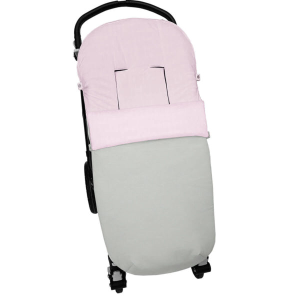 Saco para silla modelo universal en tejido polipiel gris. Interior en piqué rosa