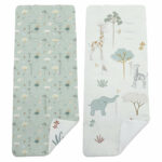 2564 Colchoneta Reversible Elefante Verde