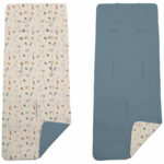 2475 Colchoneta Reversible Serker Pajaritos Azul