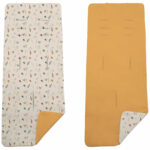 2476 Colchoneta Reversible Serker Pajaritos Mostaza