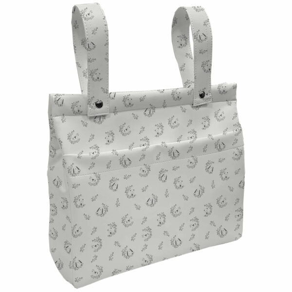 Bolso en tejido polipiel estampada modelo panera diseño Florencia gris-Galileo gris