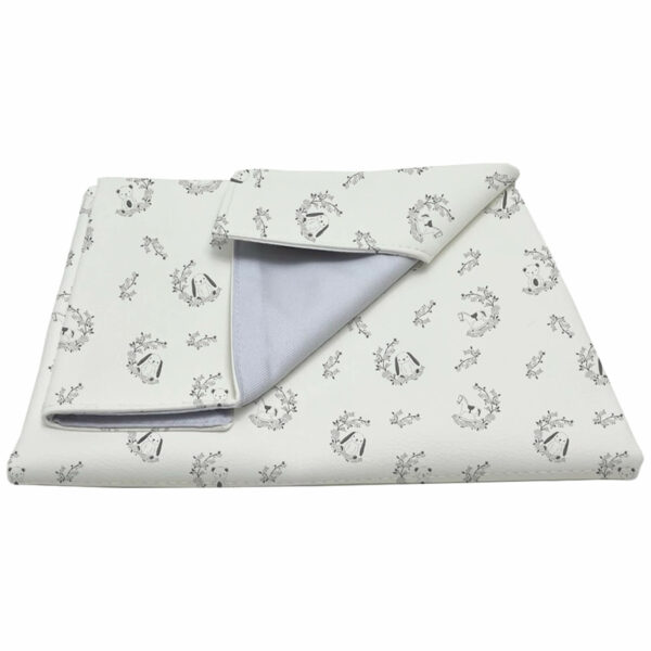 Cambiador en tejido estampado impermeable diseño Florencia gris-Galileo gris