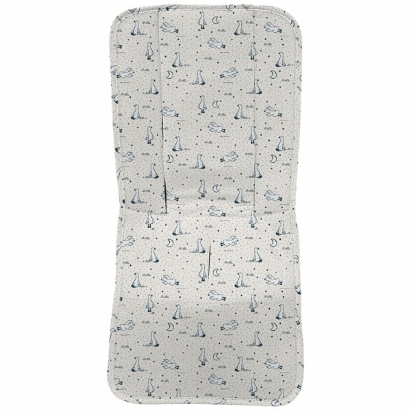 Funda para silla modelo recta en tejido piqué estampado Siena azul