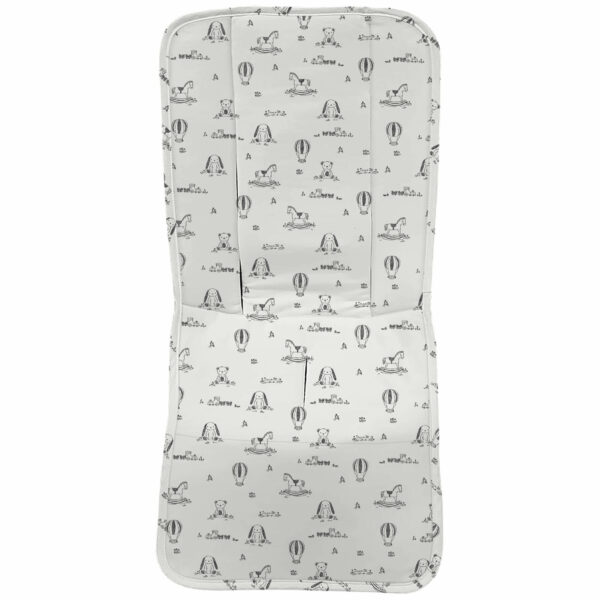 Funda para silla en tejido piqué estampado modelo recta diseño Sueños gris