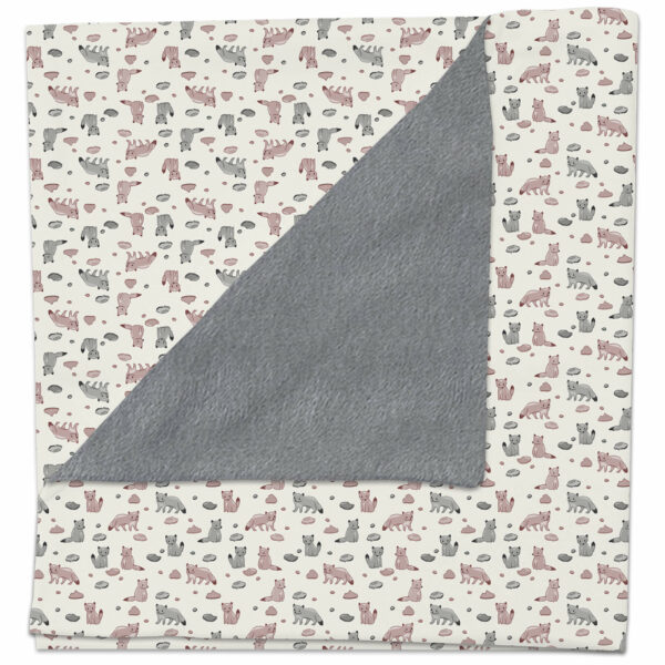 Manta en pelo estampado diseño Praga gris marengo Marsella gris marengo interior en pelo gris marengo