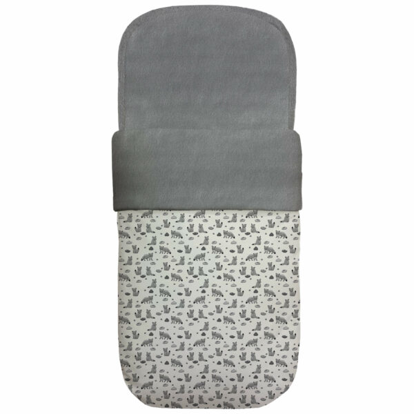 Saco capazo en tejido estampado impermeable diseño Lyon marengo interior en pelo gris marengo