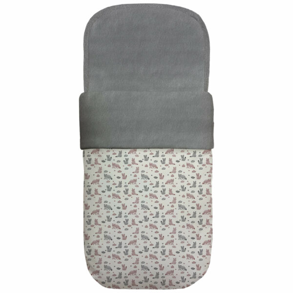 Saco capazo en tejido polipiel estampada diseño Praga gris marengo interior en pelo gris marengo