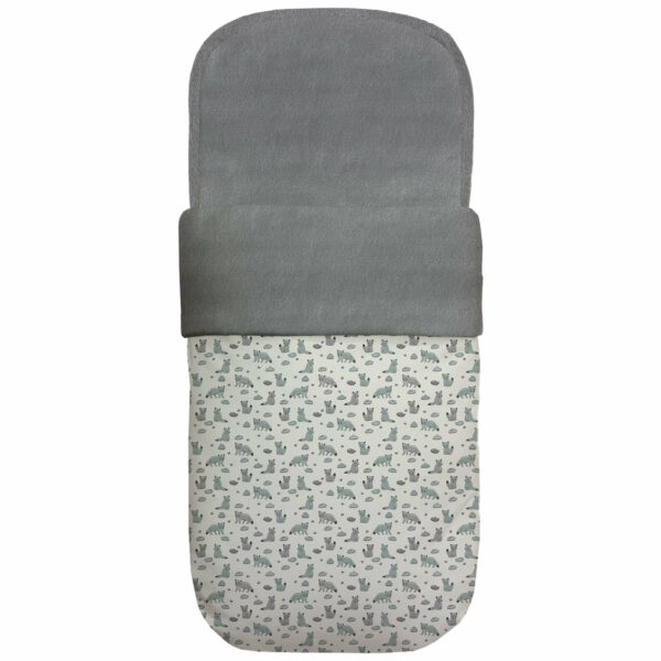 Saco capazo en tejido estampado impermeable diseño Verona gris interior en pelo gris marengo