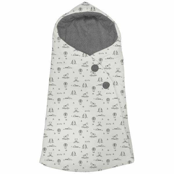 Saco en pelo estampado por fuera modelo capucha Sueños gris para el interior pelo gris marengo