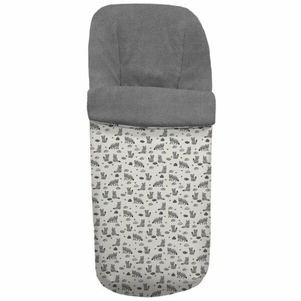 Saco para silla en tejido estampado impermeable modelo gemelar diseño Lyon marengo interior en pelo gris marengo