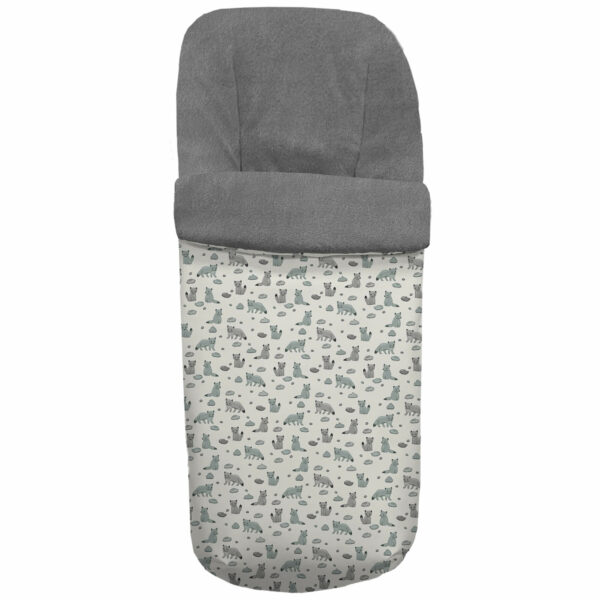 Saco para silla en tejido estampado impermeable modelo gemelar diseño Verona gris interior en pelo gris marengo