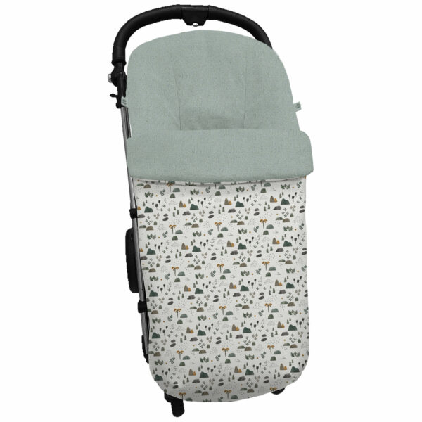 Saco para silla en tejido estampado impermeable modelo global diseño Denia verde interior en pelo verde