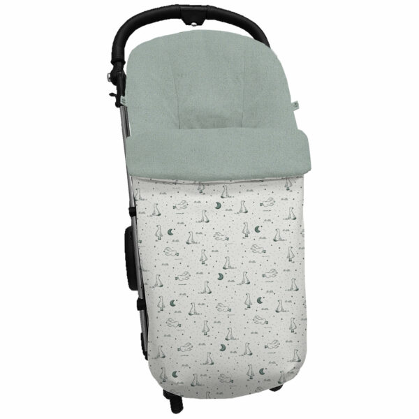 Saco para silla en tejido estampado impermeable modelo global diseño Lucca verde interior en pelo verde