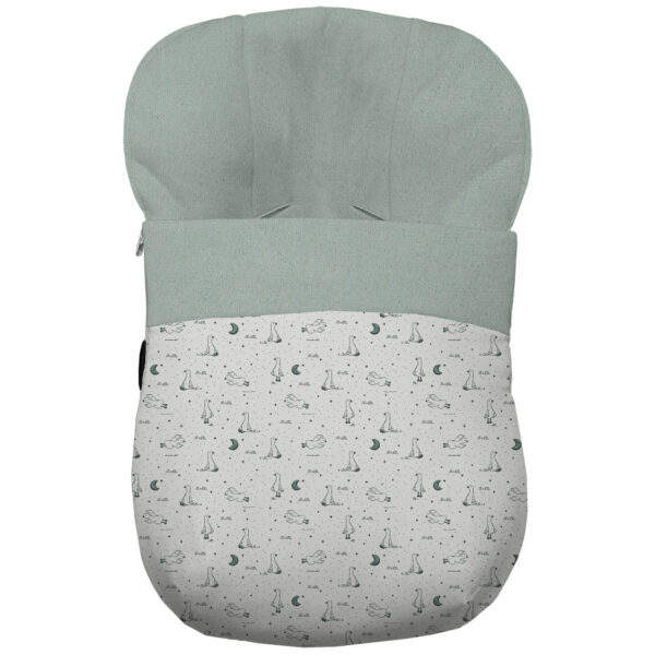 Saco grupo cero en tejido estampado impermeable diseño Lucca verde interior en pelo verde