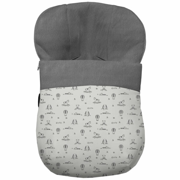 Saco grupo cero en tejido estampado impermeable diseño Sueños gris interior en pelo gris marengo