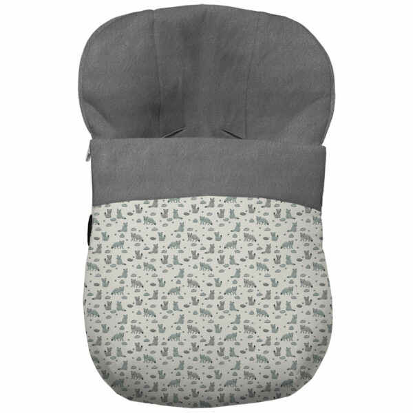 Saco grupo cero en tejido estampado impermeable diseño Verona gris interior en pelo gris marengo