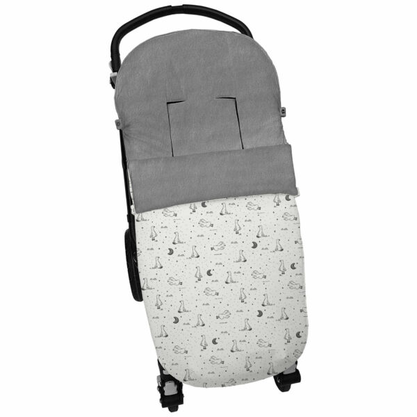 Saco para silla en tejido estampado impermeable modelo universal diseño Lucca gris interior en pelo gris marengo