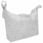 1525 Bolsos Cris Piqué Blanco Bordado Estrellas Gris