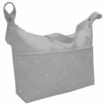 1520 Bolsos Edén Piqué Gris Bordado Bodoques Celeste
