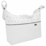 1560 Bolsos Leslie Piqué Jaretas Blanco Puntilla y Topitos Negro