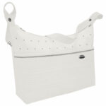 1565 Bolsos Leslie Piqué Jaretas Crudo Puntilla y Topitos Gris
