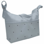 1606 Bolsos Mel Polipiel Celeste Bordado Bodoques Gris