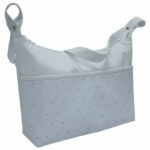 1641 Bolsos Remy Polipiel Celeste Bordado Topitos Gris