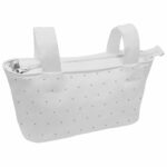 1536 Bolsos Ariel Piqué Blanco Bordado Estrellitas Gris