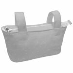 1541 Bolsos Ariel Piqué Gris Bordado Estrellitas Blanco