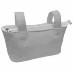 1617 Bolsos Mel Polipiel Gris Bordado Bodoques Rosa