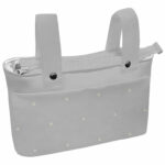 1532 Bolsos Cris Piqué Gris Bordado Estrellas Crudo