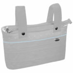 1568 Bolsos Leslie Piqué Jaretas Gris Puntilla y Topitos Celeste