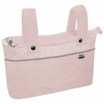 1572 Bolsos Leslie Piqué Jaretas Rosa Puntilla y Topitos Gris