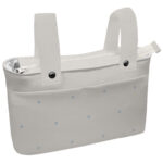 1608 Bolsos Mel Polipiel Crudo Bordado Bodoques Celeste