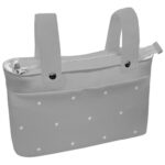 1613 Bolsos Mel Polipiel Gris Bordado Bodoques Blanco
