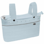 1650 Bolsos Alex Polipiel Jaretas Celeste Puntilla y Topitos Gris