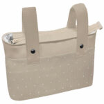 1548 Bolsos Denís Piqué Camel Bordado Topitos Crudo