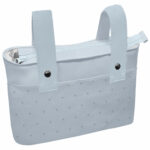 1538 Bolsos Ariel Piqué Celeste Bordado Estrellitas Gris