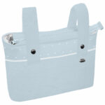 1563 Bolsos Leslie Piqué Jaretas Celeste Puntilla y Topitos Blanco