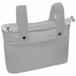 1614 Bolsos Mel Polipiel Gris Bordado Bodoques Celeste