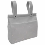 1534 Bolsos Cris Piqué Gris Bordado Estrellas Rosa