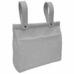 1554 Bolsos Denís Piqué Gris Bordado Topitos Crudo