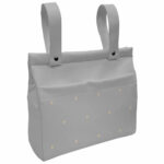 1615 Bolsos Mel Polipiel Gris Bordado Bodoques Crudo